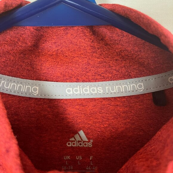 Adidas Shirt Mens Large Orange Performance 1/4 Zip Long Sleeve - Picture 6 of 8